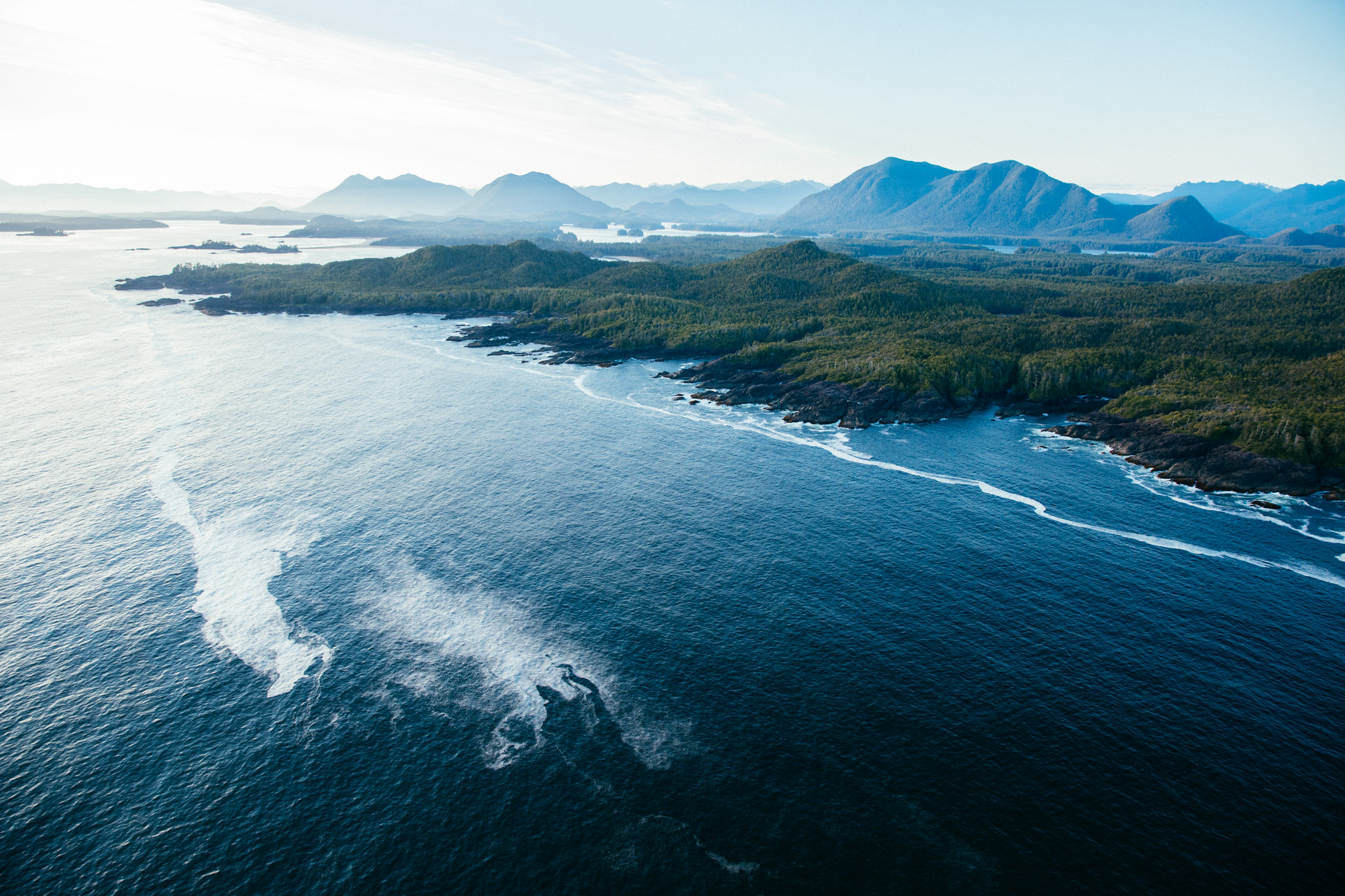 Aerial view of Tofino